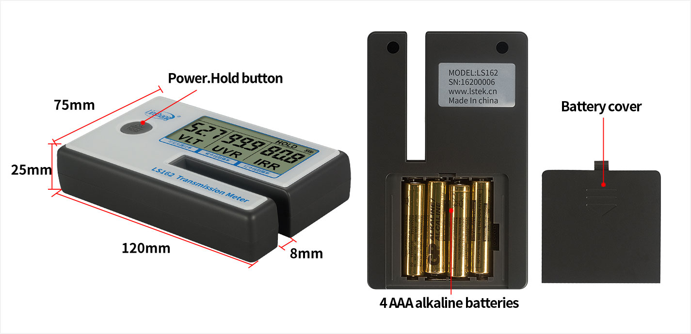 LS162 solar film transmission meter appearance
